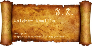 Waldner Kamilla névjegykártya